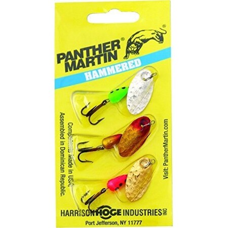 Panther Martin Hammered Regular Spinner, 4, 18 Oz Assorted, 3PK PMHM3